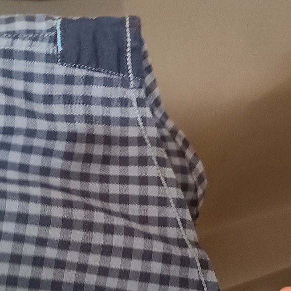 Tranquility Mayhem Men's Shirt  Blue Plaid Button Down Stretch Slim Fit Sz S EUC - Picture 3 of 5